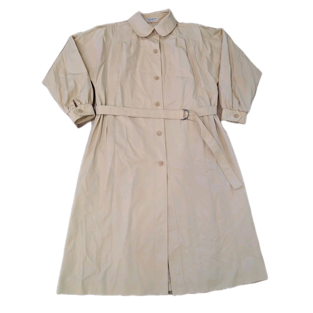 Vintage 80s Ladies Trench Coat X-Large Chest 46 Tagged Size 16 Lightweight Long